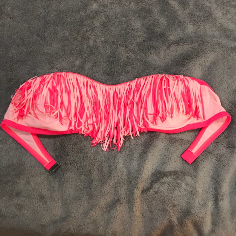 Hollister Pink Fringe Bikini Top